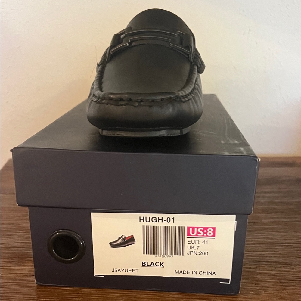 Hugh Men's Black Slip-On Loafers
